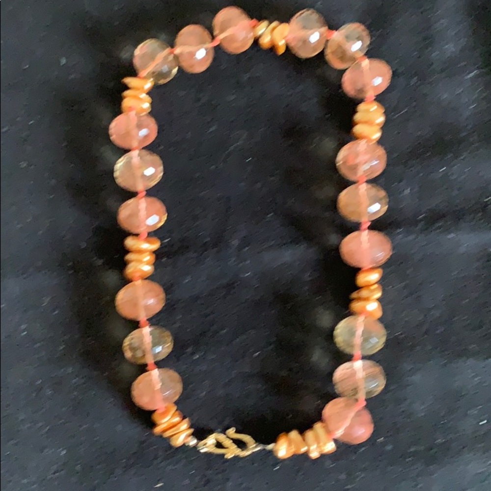 Gorgeous 18” Faceted Rosy Quart Necklace